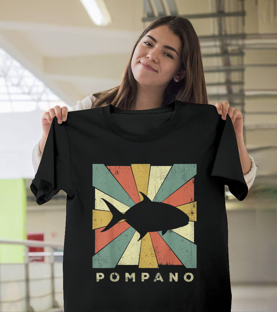 Pompano Fish Vintage Sunburst T-Shirt