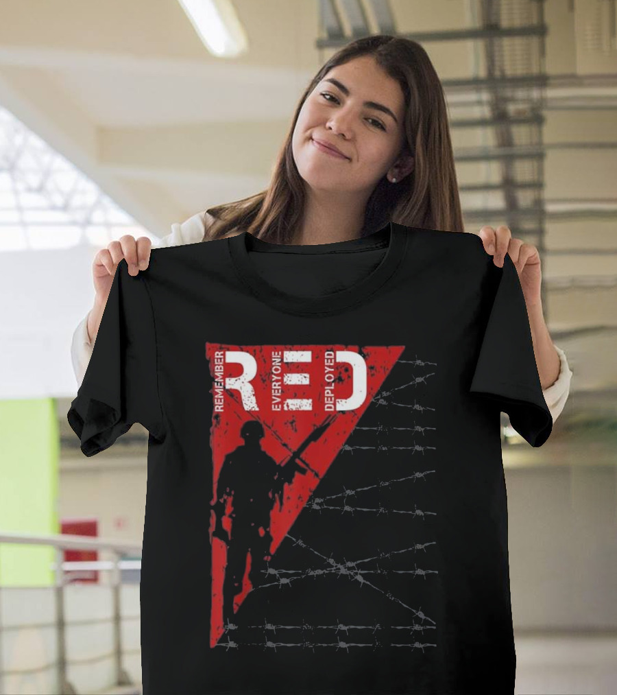 Remember Everyone Deployed Red Friday Military Support Army Navy T-Shirt