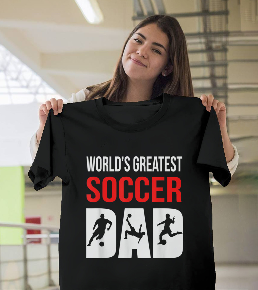 World's Greatest Soccer Dad Silhouette Players T-Shirt