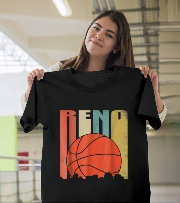Reno Nevada Vintage Basketball Skyline T-Shirt