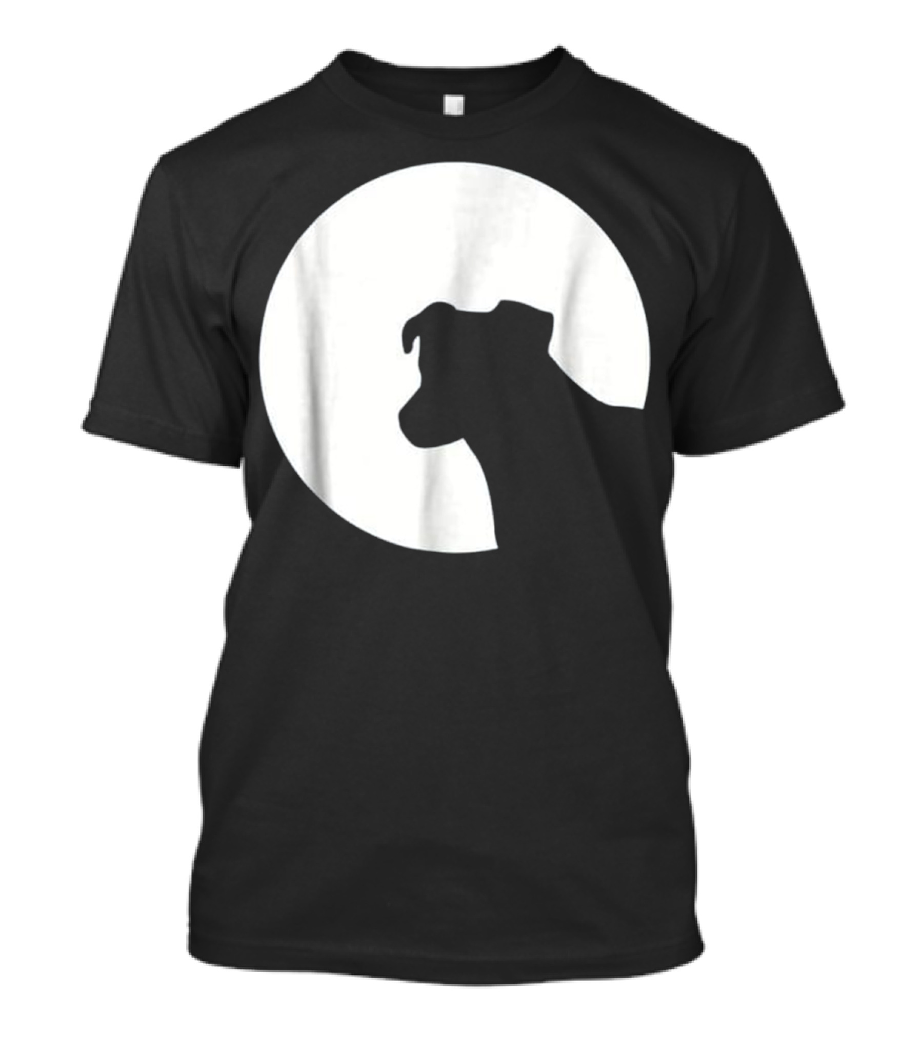 Jack Russell Silhouette Against Full Moon T-Shirt