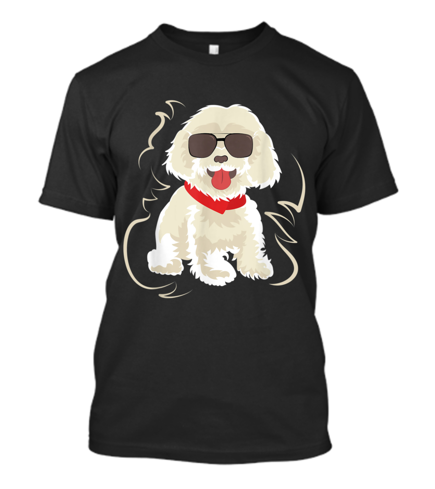 Poodle Sunglasses Red Bandana Grin Happy T-Shirt