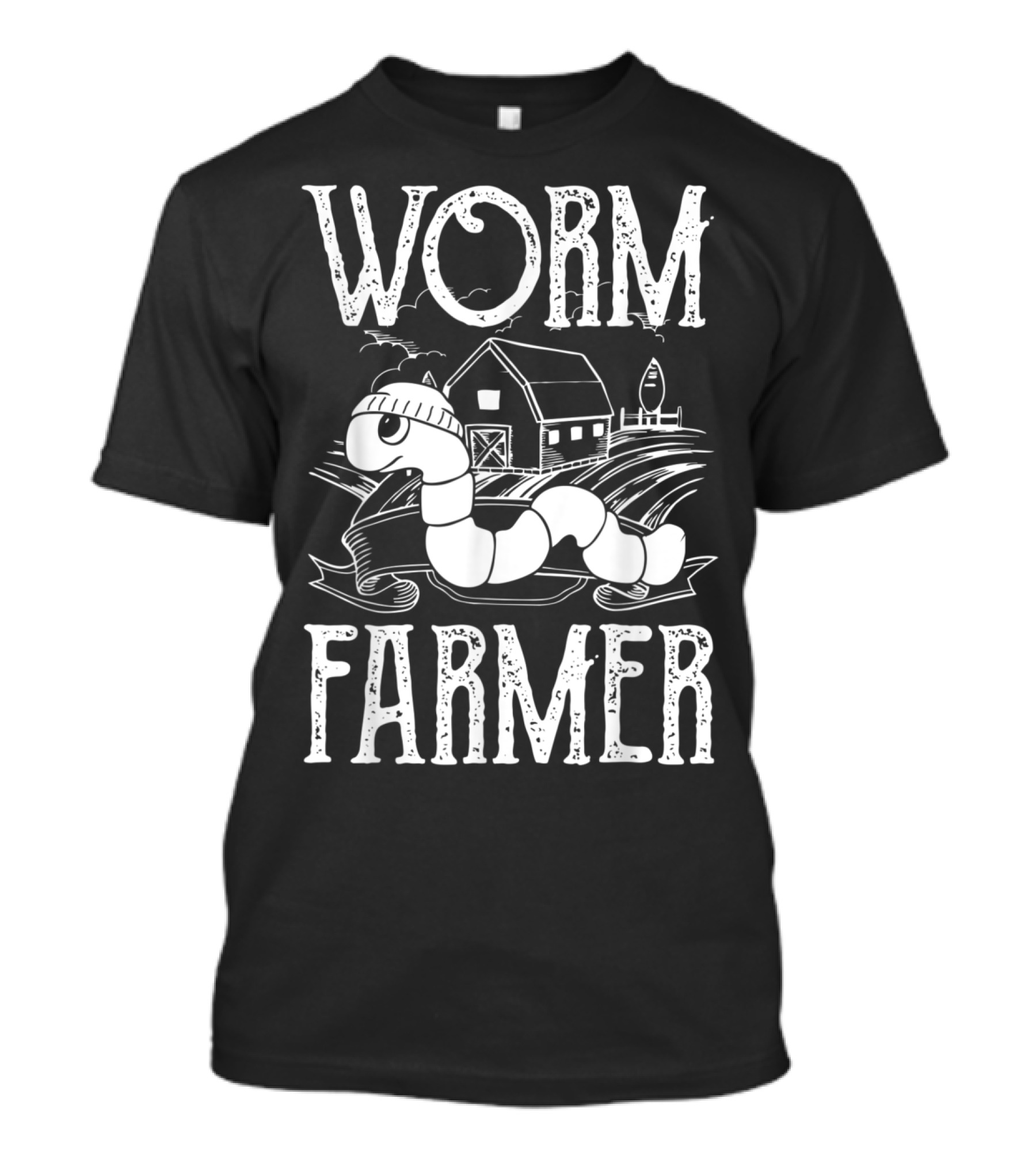 Worm Farmer Vermiculture Barn Scene T-Shirt