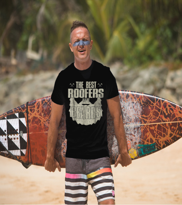 The Best Roofers Have Beards Hammer Icon Rugged T-Shirt