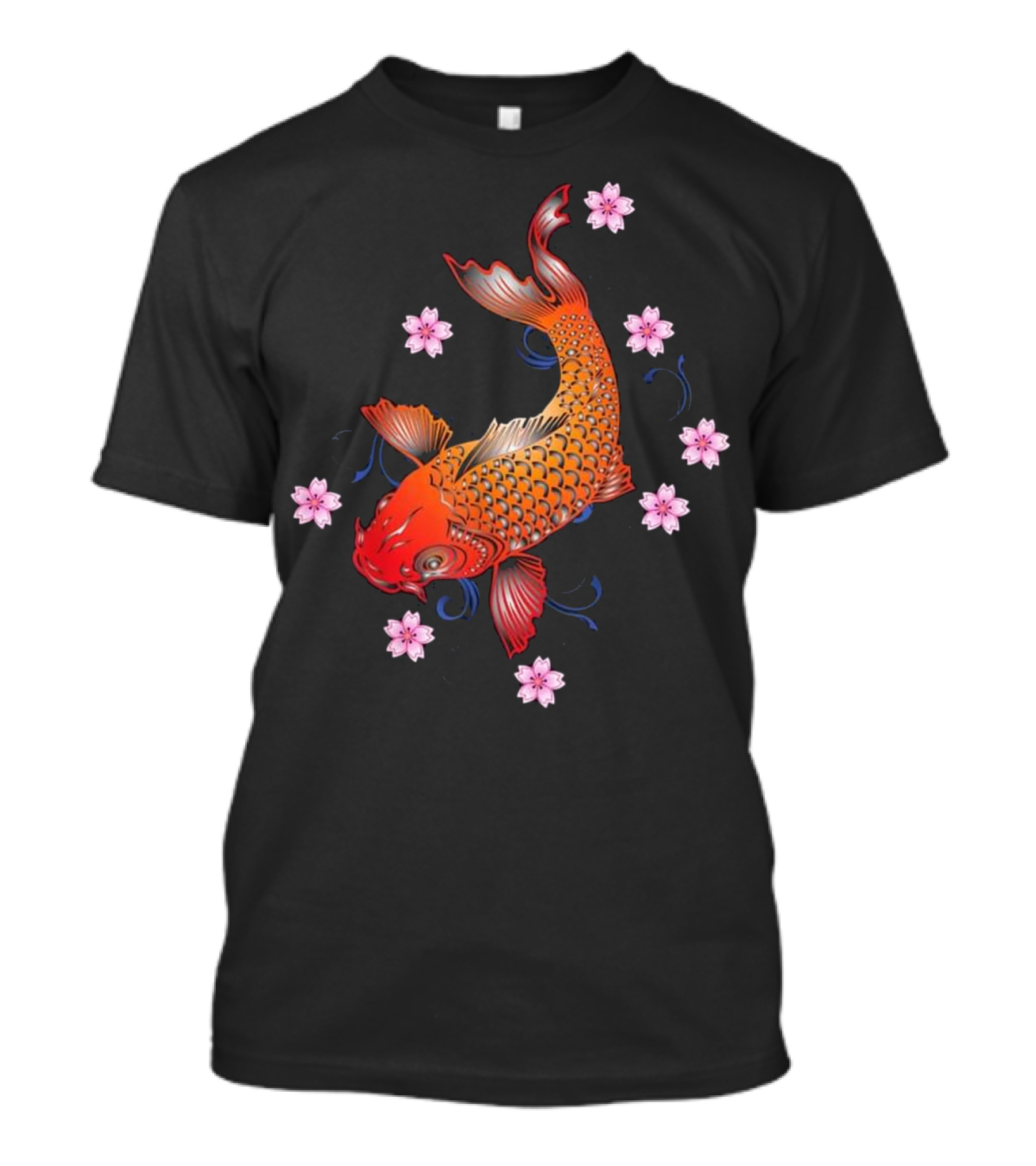 Japanese Koi Fish With Cherry Blossoms Pond T-Shirt