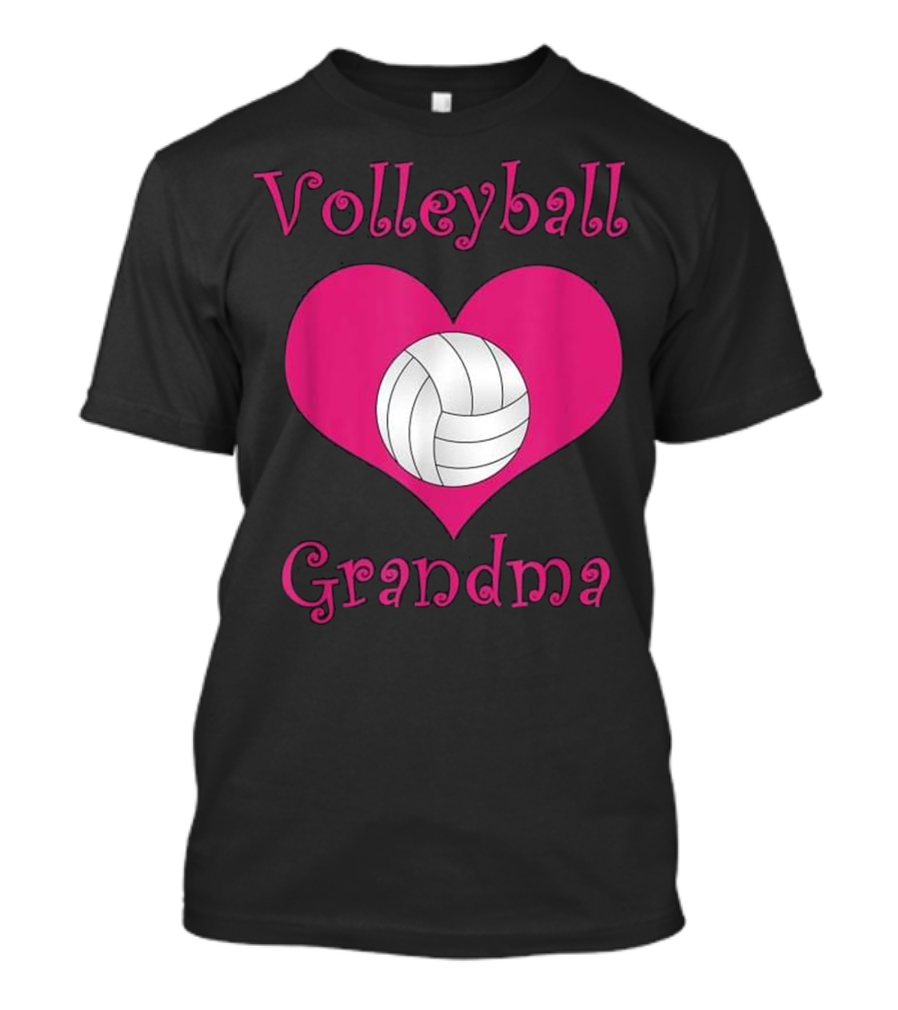 Volleyball Grandma Pink Heart T-Shirt