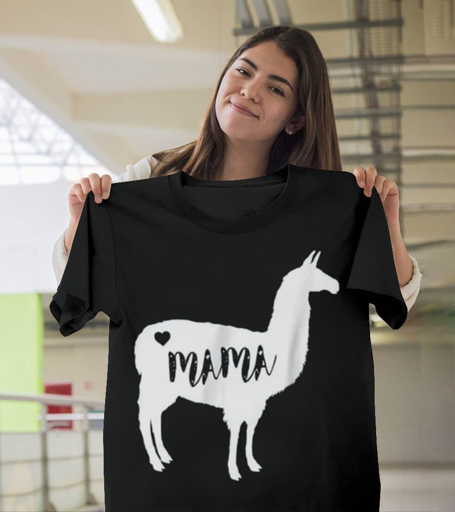 Mama Llama Alpaca Heart T-Shirt