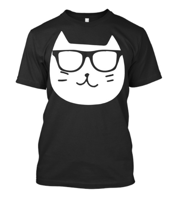 Glasses Meme Funny Cat Hipster T-Shirt