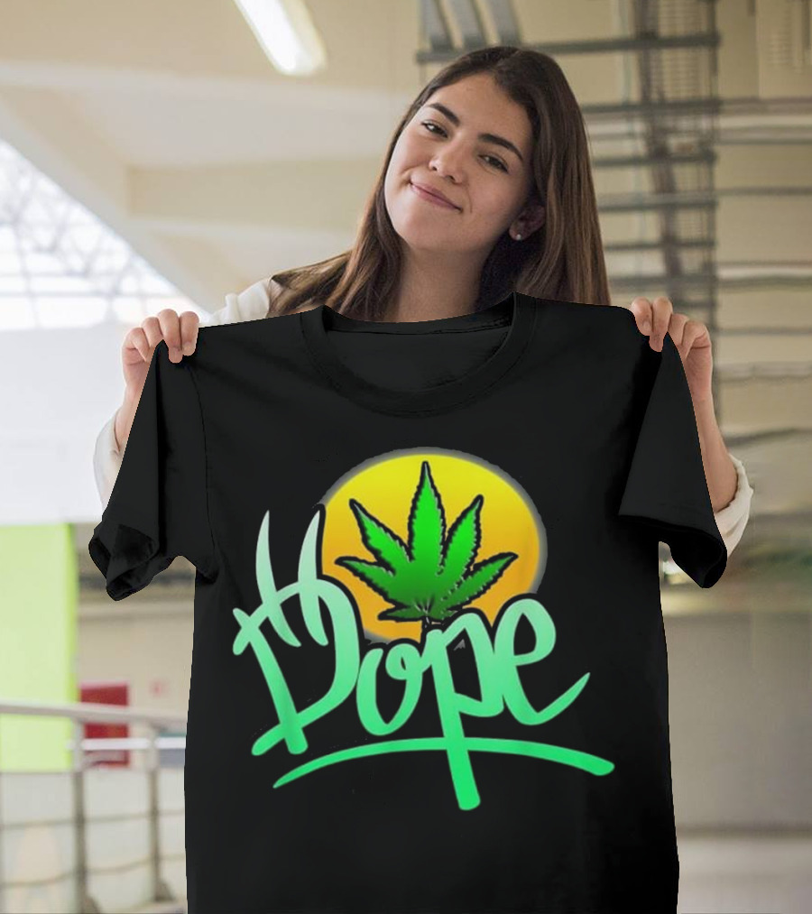 Dope Graffiti Marijuana Leaf Sunset Ganja T-Shirt