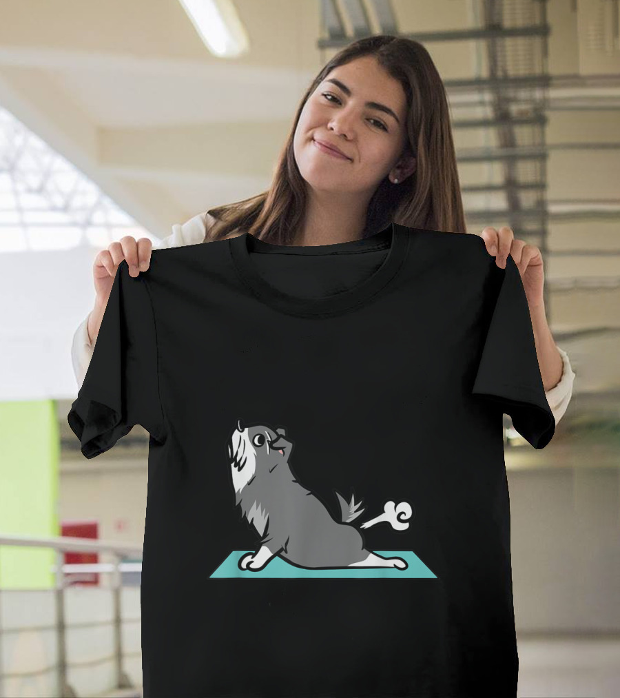Schnauzer Yoga Pose Cute Dog Stretching Humor T-Shirt