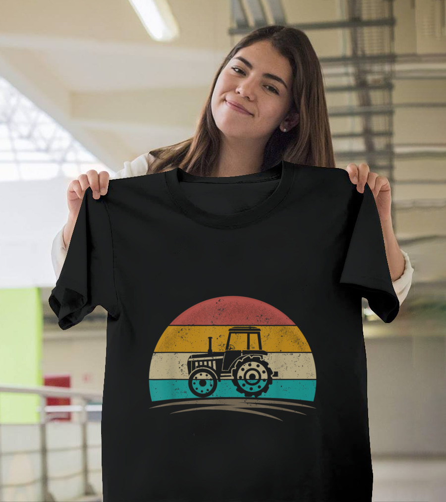 Vintage Tractor Ranch Sunset 70s T-Shirt