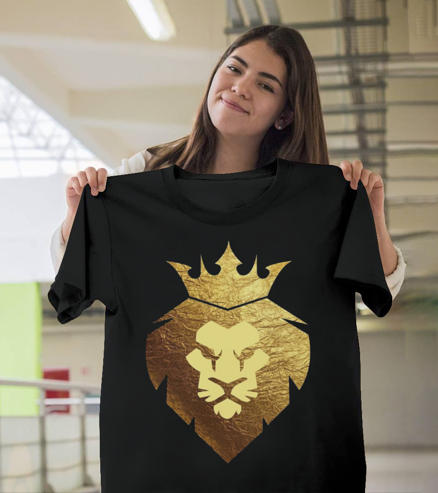 Gold Crowned Lion King Emblem T-Shirt