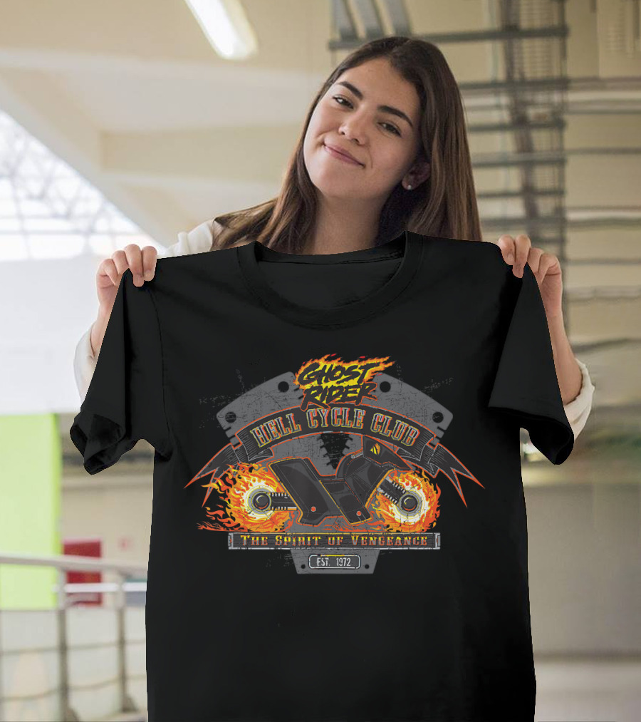 Ghost Rider Hell Cycle Club The Spirit of Vengeance Est. 1972 T-Shirt