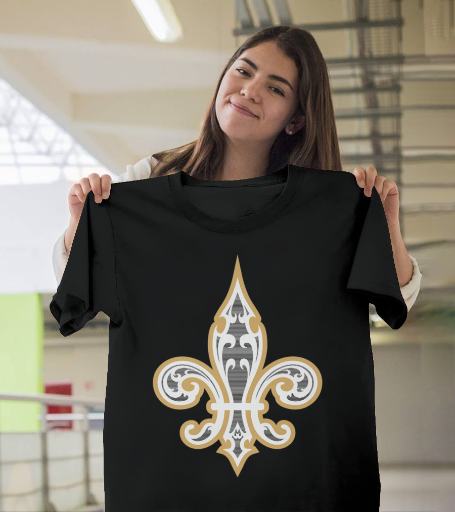 New Orleans Fleur-de-Lis Symbol Black and Gold T-Shirt