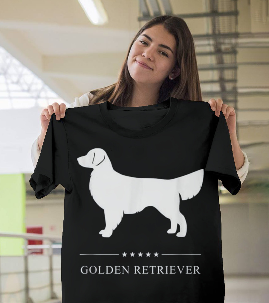 Golden Retriever Silhouette White T-Shirt