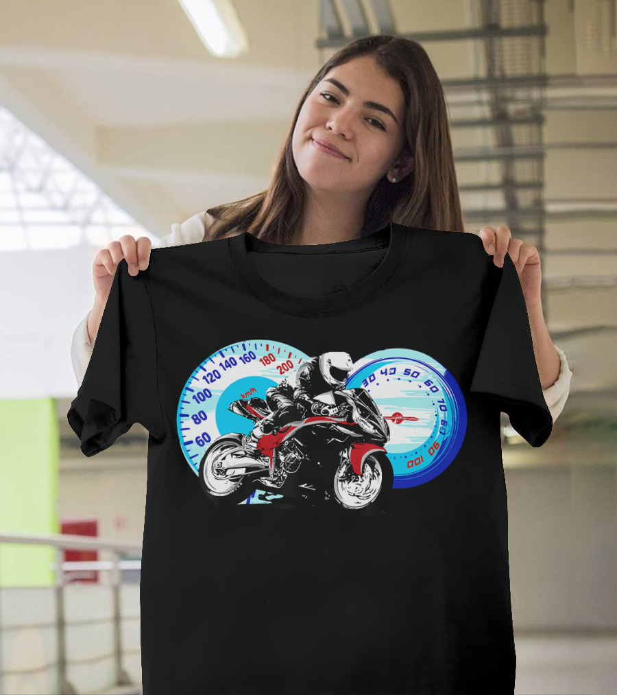 Cool Vintage Motorcycle Biker Speedometer Ride T-Shirt