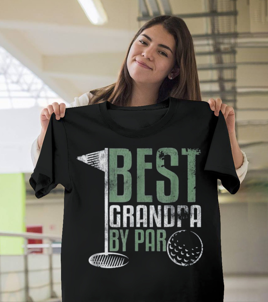 Best Grandpa By Par Golf Flag and Ball T-Shirt