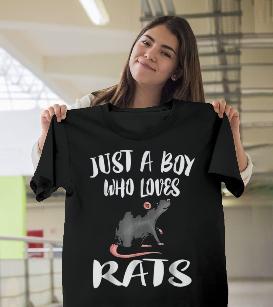 Just A Boy Who Loves Rats Pet Lover T-Shirt