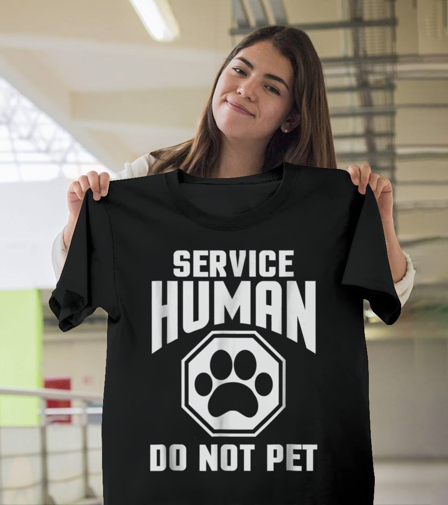 Service Human Do Not Pet Funny Dog Love Paw Prints T-Shirt