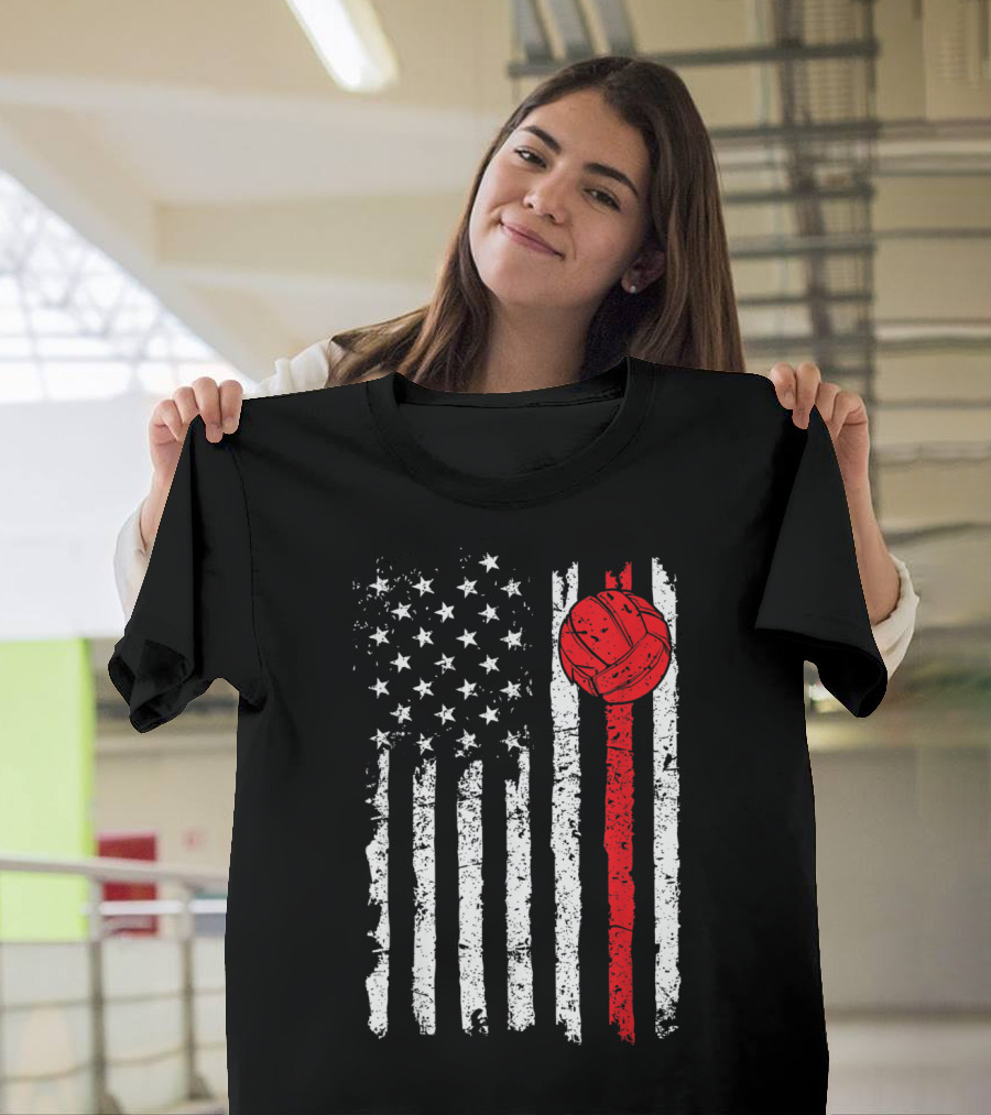 USA Flag Volleyball T-Shirt