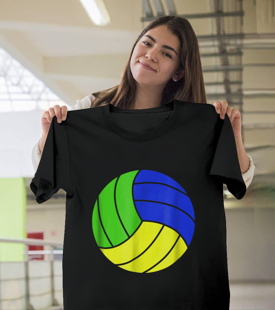 Volleyball Brazil Flag Colors Player Sphere T-Shirt