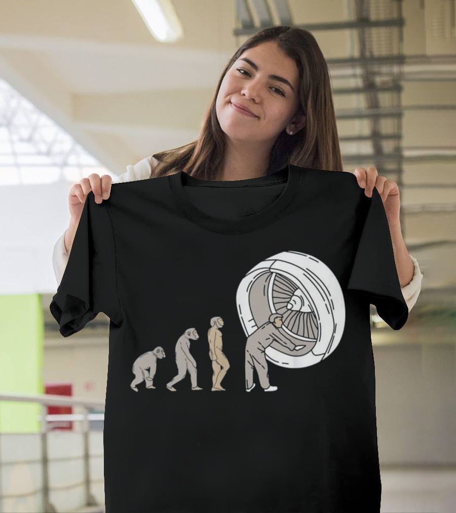 Airplane Mechanic Evolution Aircraft Maintenance T-Shirt