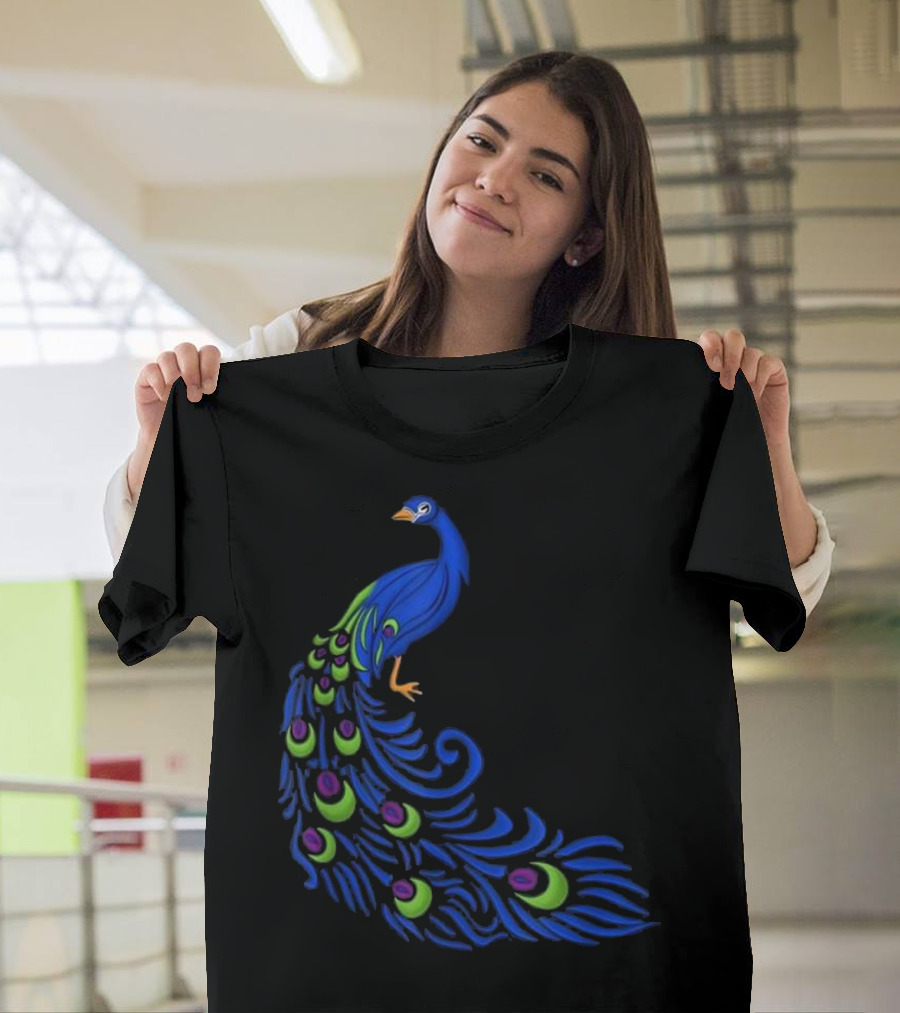 Peacock with Big Beautiful Plumage Display T-Shirt