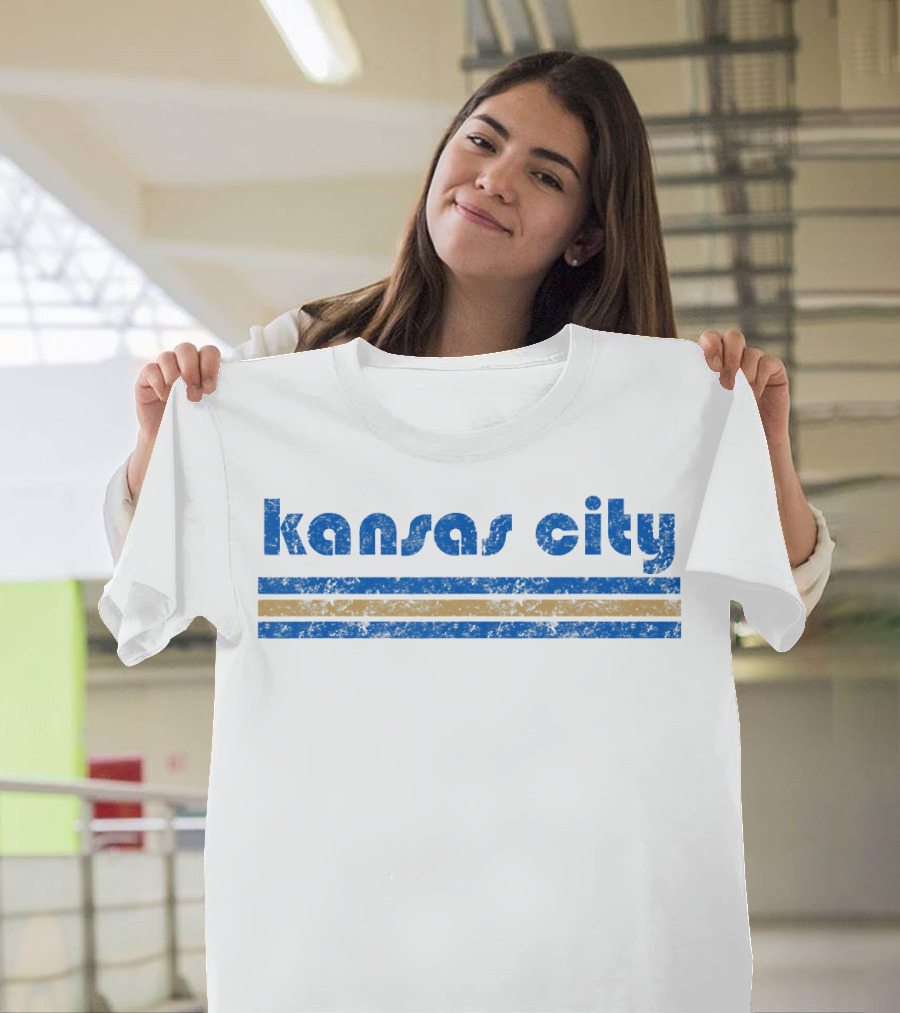 Kansas City Blue and Gold Stripe T-Shirt