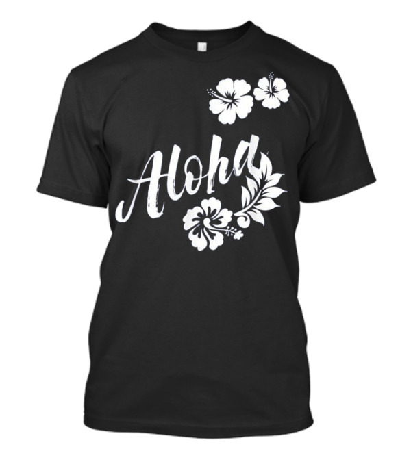 Aloha Hawaiian Surfboard Flowers Hibiscus Surfing T-Shirt