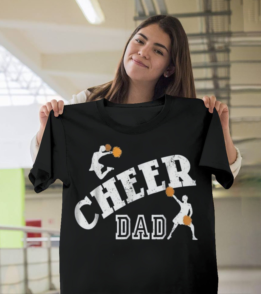 Cheer Dad Funny Cheerleading Pom Poms Sports Enthusiast T-Shirt