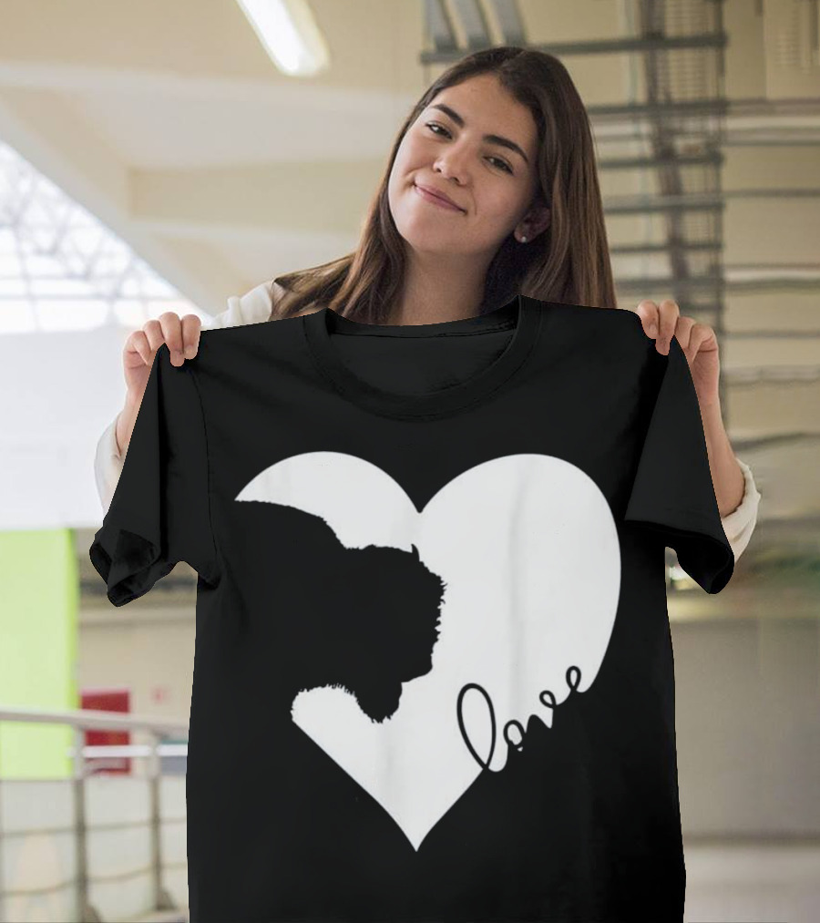 Heart Shaped Bison Silhouette Love T-Shirt