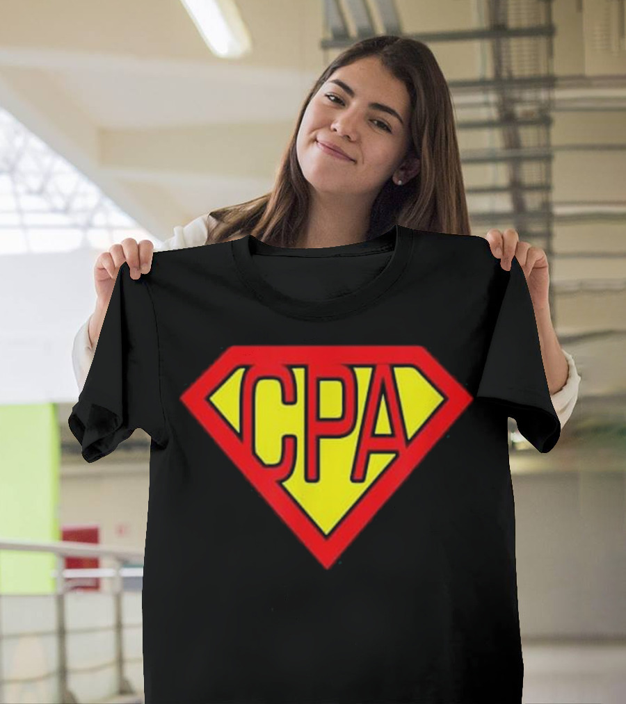 CPA Accountant Superhero Emblem T-Shirt