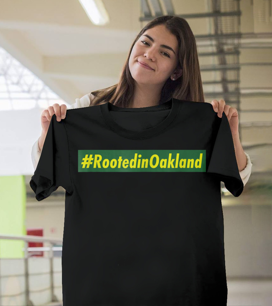 RootedinOakland Box Logo Sports Athletic T-Shirt