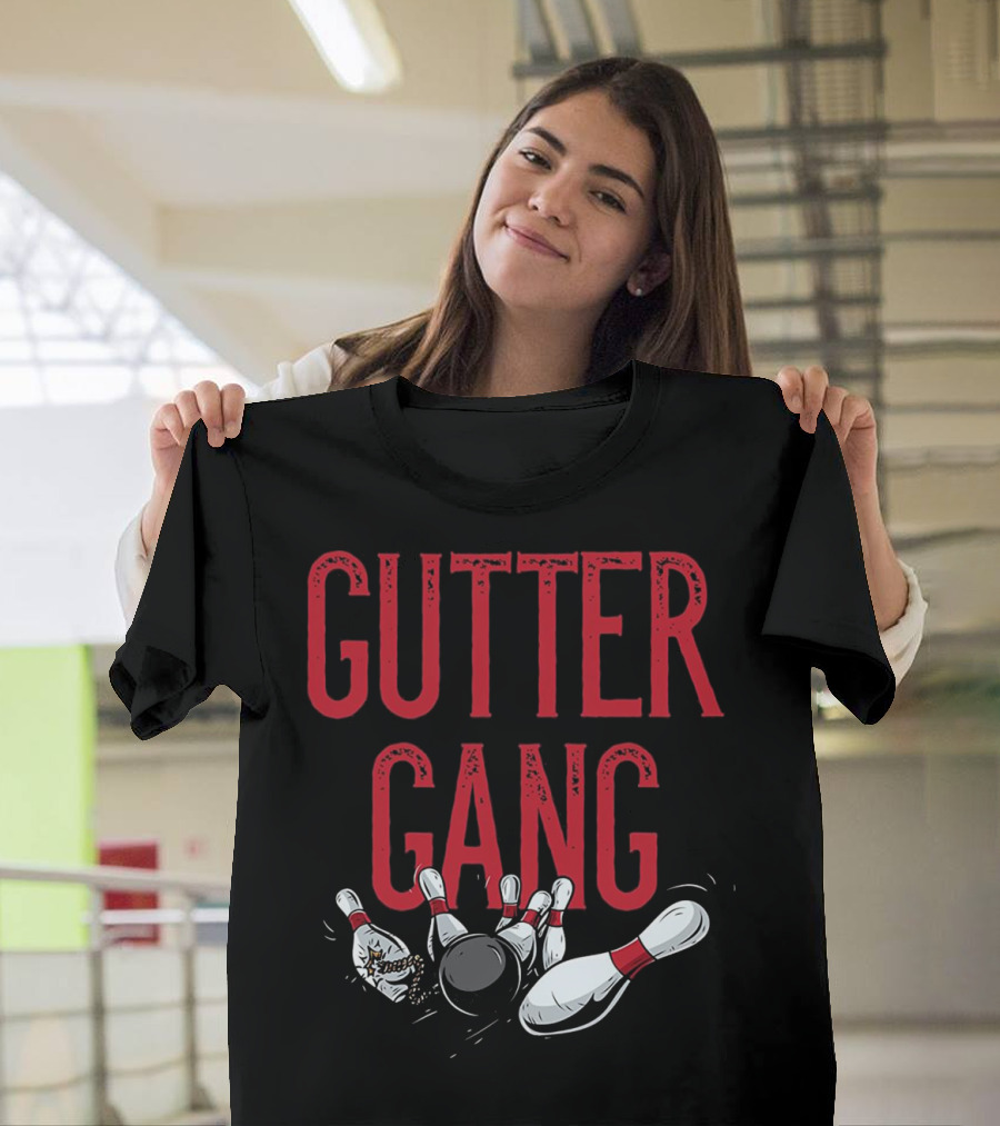 Gutter Gang Bowling Team Strike Pin Explosion T-Shirt