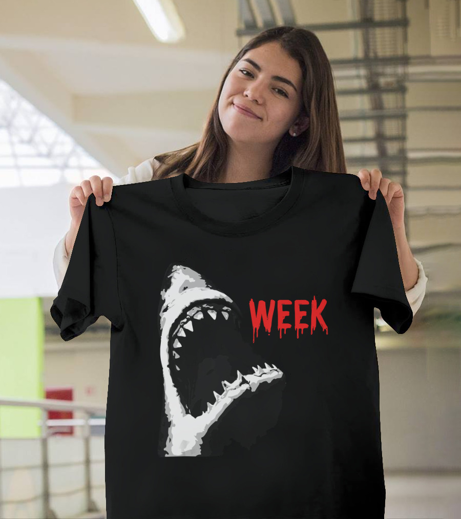 Shark Jaw Teeth Opening Bloody Week Funny T-Shirt