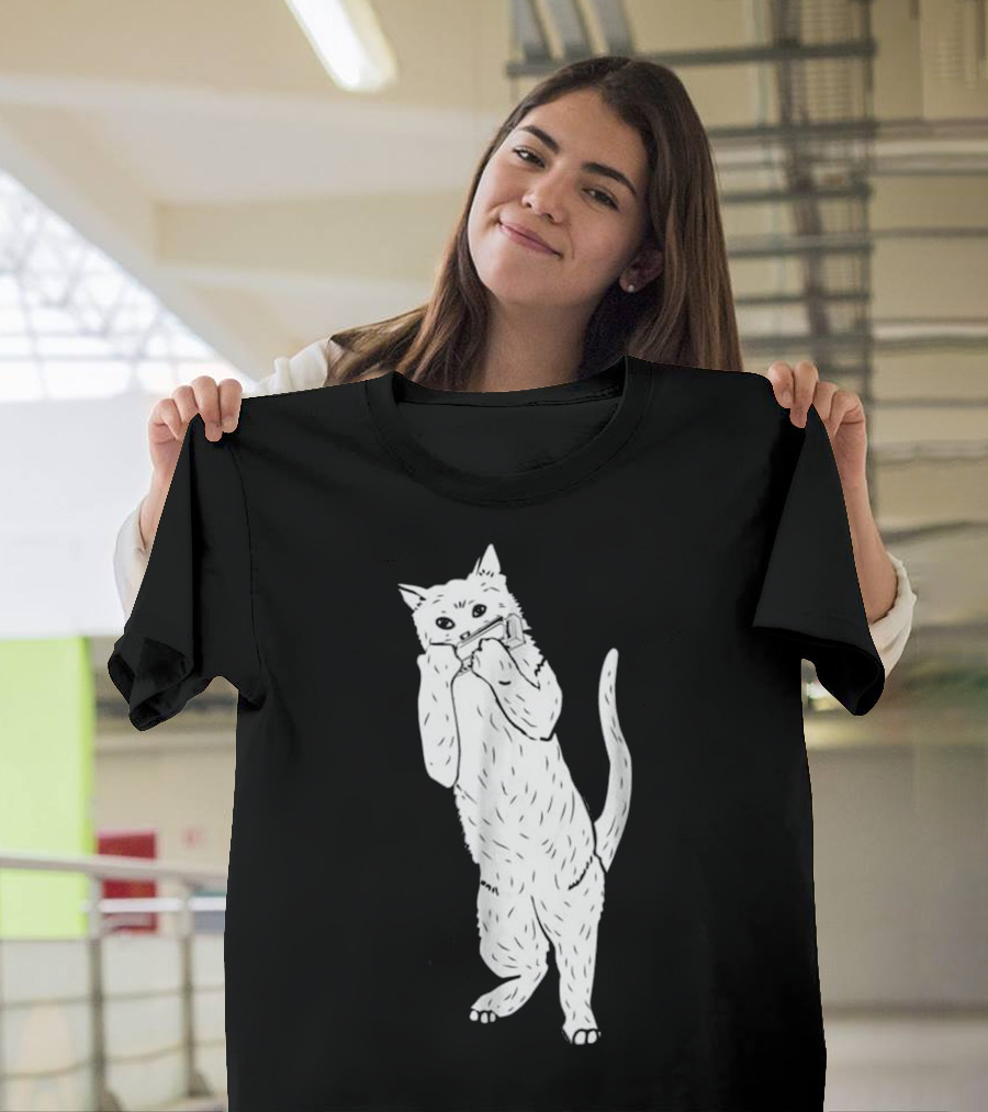 Blues Harp Cat Playing Harmonica Cool Cats Music T-Shirt