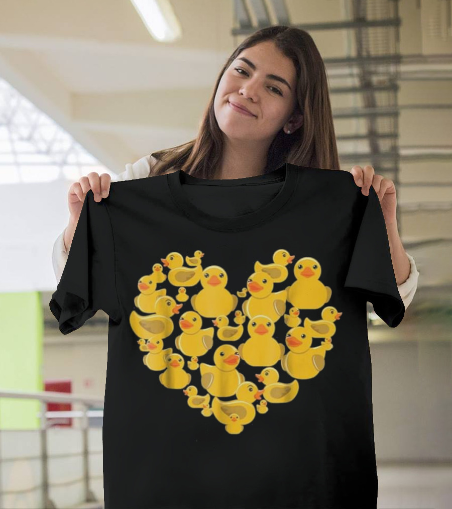 Rubber Duck Love Heart Image Valentine T-Shirt