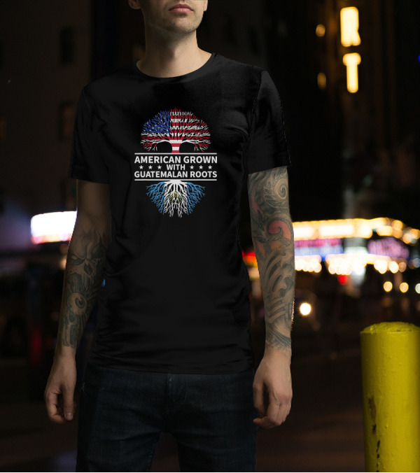 American Grown With Guatemalan Roots Flag Tree T-Shirt