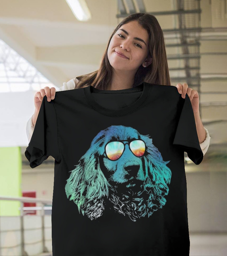 Neon Sunglasses English Cocker Spaniel T-Shirt