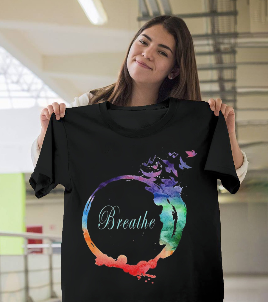 Breathe Heavenly Breath with Nat Colorful Artistic Circle T-Shirt