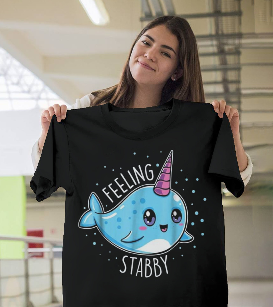 Feeling Stabby Kawaii Cute Narwhals T-Shirt