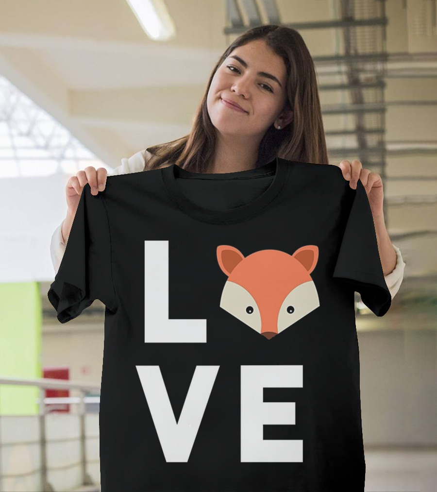 Love Fox Head Cute Fox I Love Foxes Funn T-Shirt