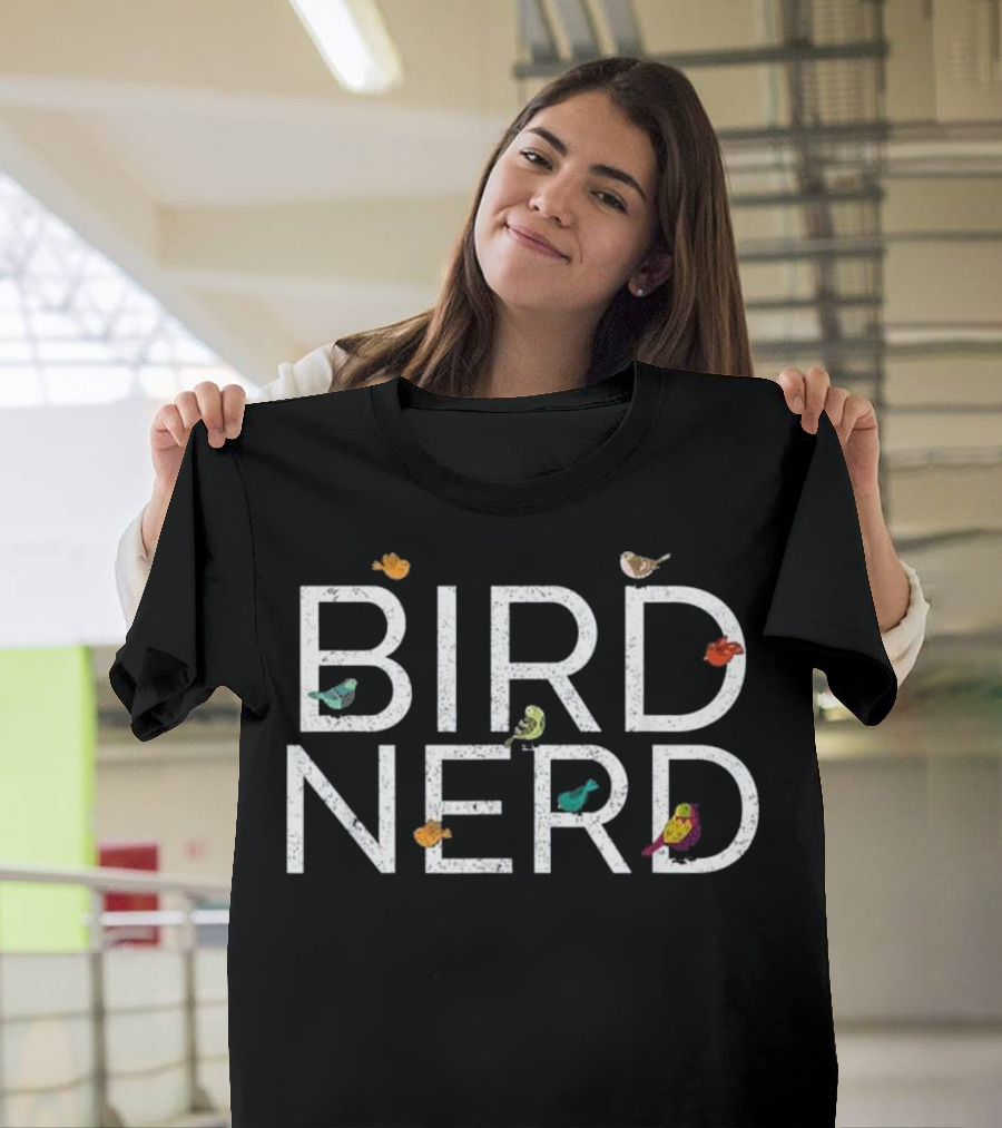 EpicWear Bird Nerd Bird Watcher Enthusiast With Colorful Birds T-Shirt