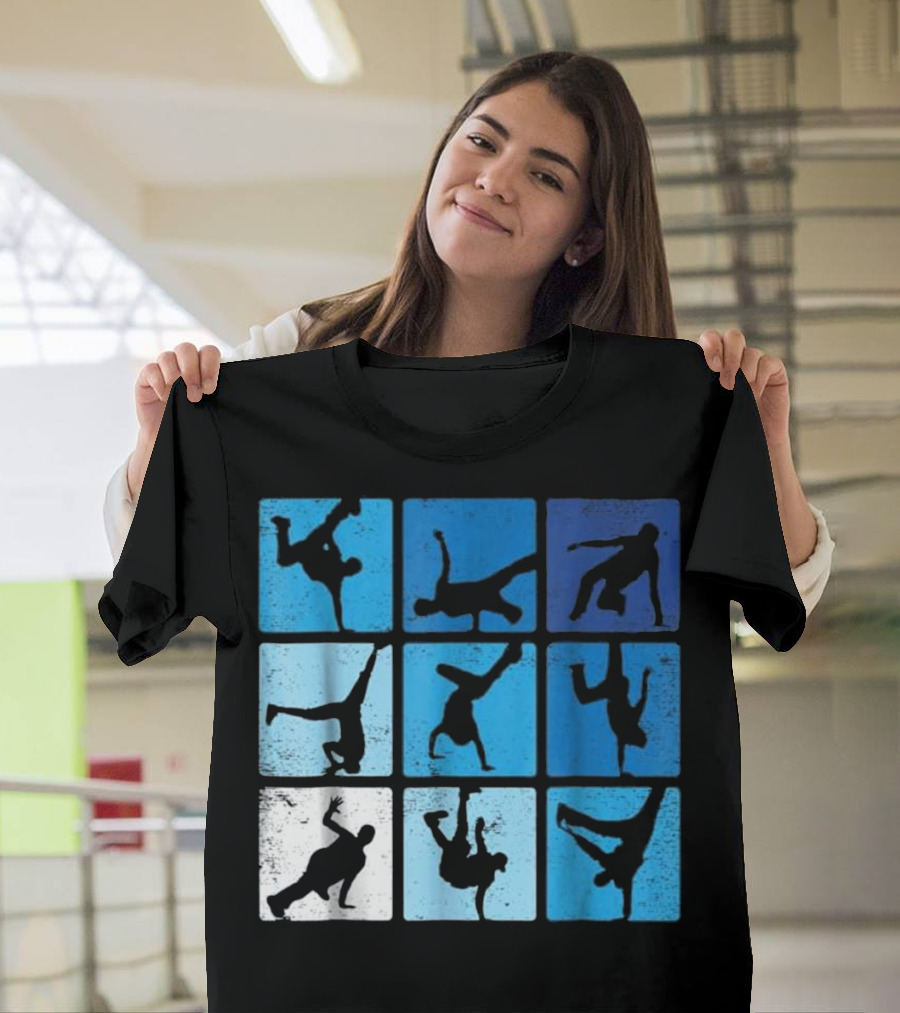 Hip Hop Breakdance Poses Retro Vintage T-Shirt