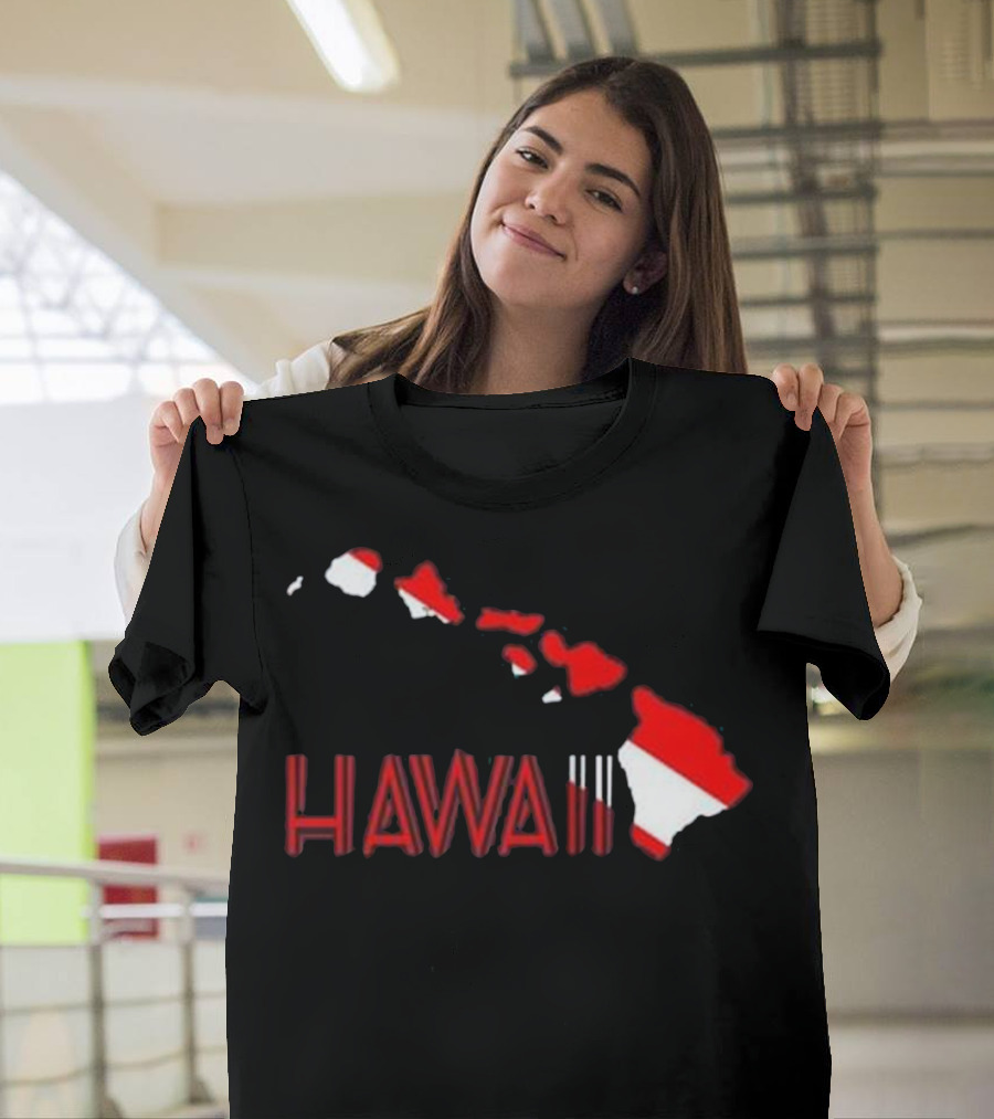 Hawaii SCUBA Dive Diving Flag Map T-Shirt