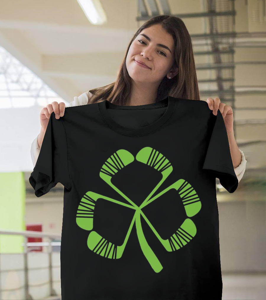 Hockey Shamrock Irish Sports St Patty's Day T-Shirt