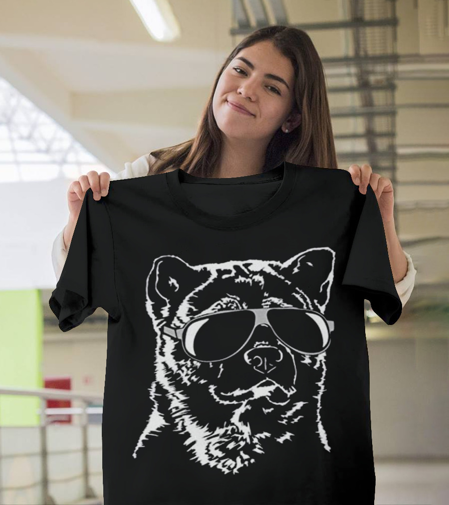 Proud Akita Cool Dog Pullover with Sunglasses T-Shirt