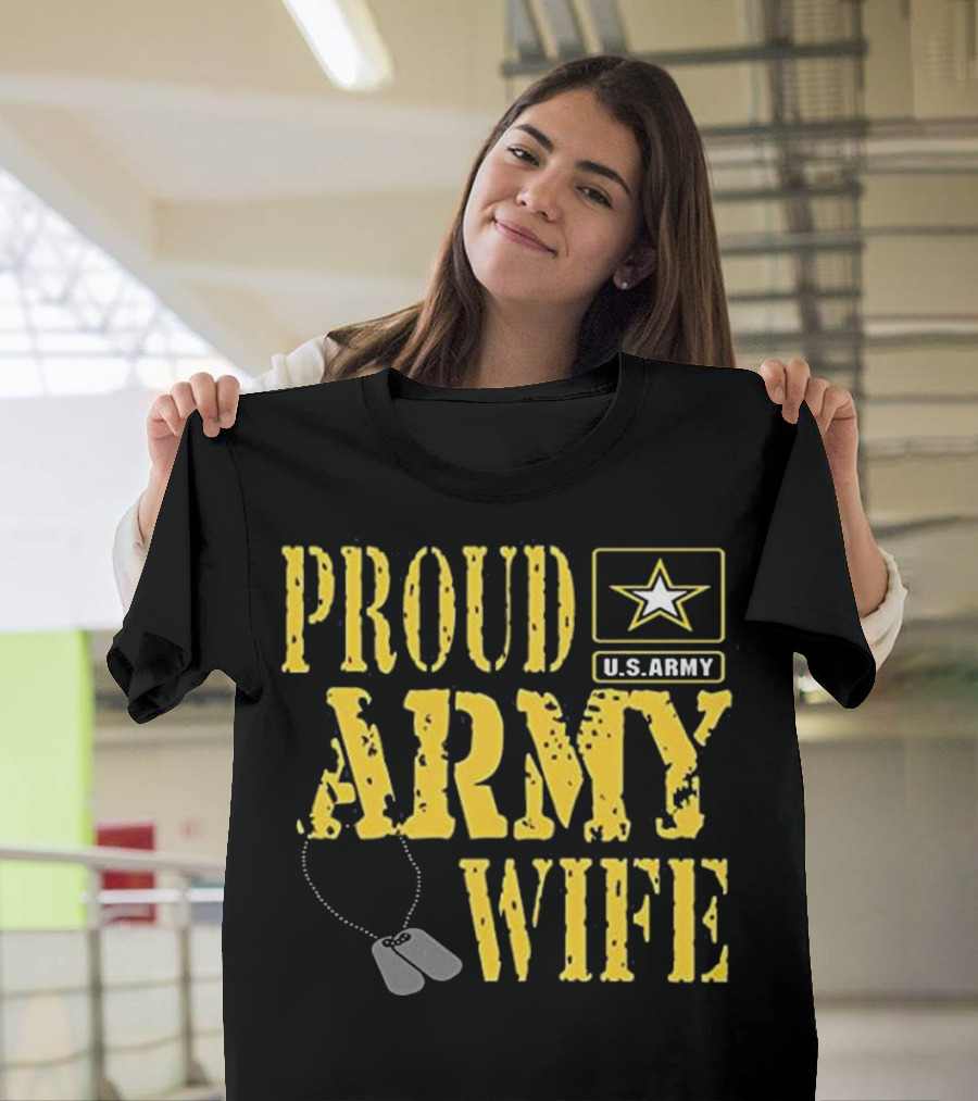 Proud Army Wife U.S. Army Star Logo Pullover Military T-Shirt