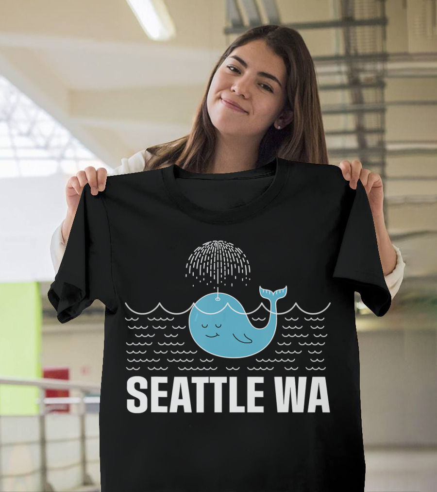 Seattle WA Cute Whale Vacation Travel T-Shirt