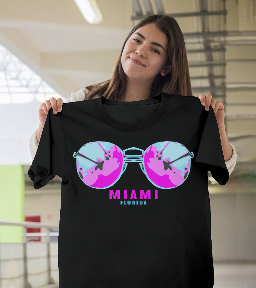 Miami Florida Beach Sunglasses Palms T-Shirt